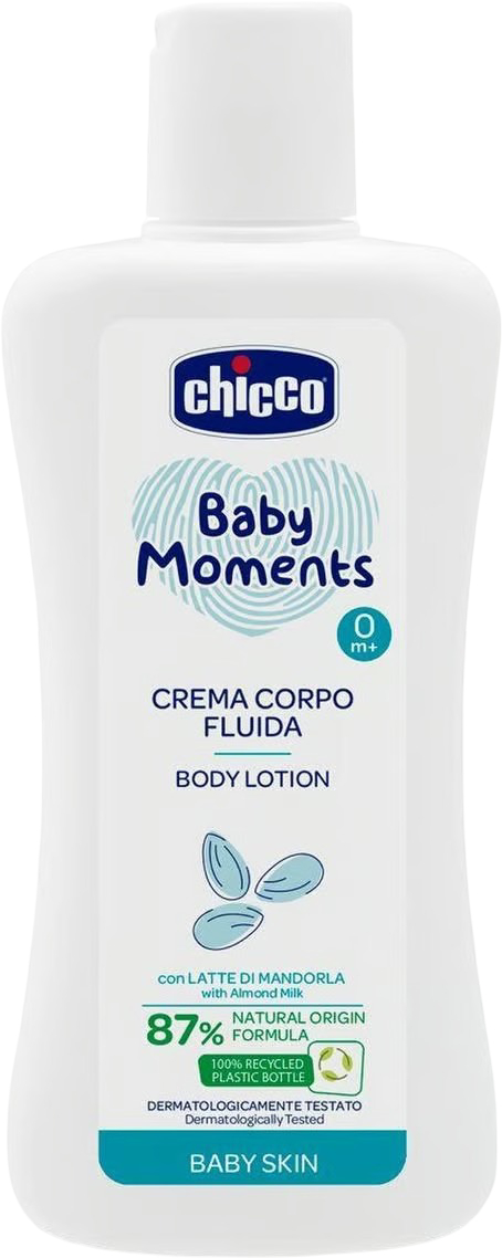 Молочко и лосьоны для тела детские Chicco Baby Moments 200 мл (10595.02) - Фото 1