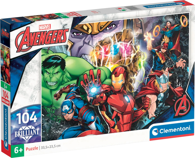 Пазли картонні (5-7 років) Clementoni Avengers серія Brilliant 104 ел. (20181) - Фото 1
