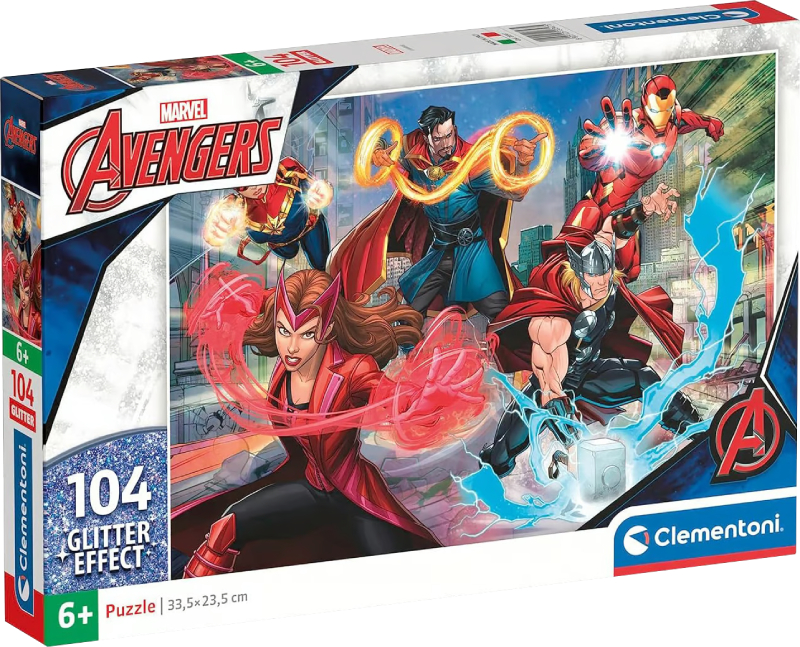 Пазли картонні (5-7 років) Clementoni Avengers серія Glitter Effect 104 ел. (20347) - Фото 1