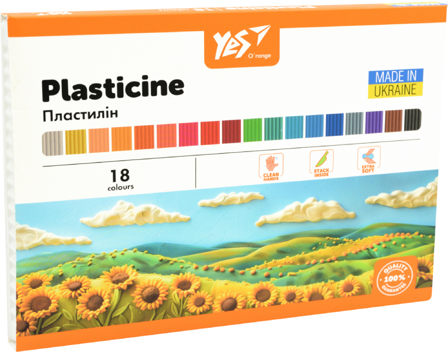 Пластилин классический YES Orange Line 18 цв. 360 г (540691) - Фото 1