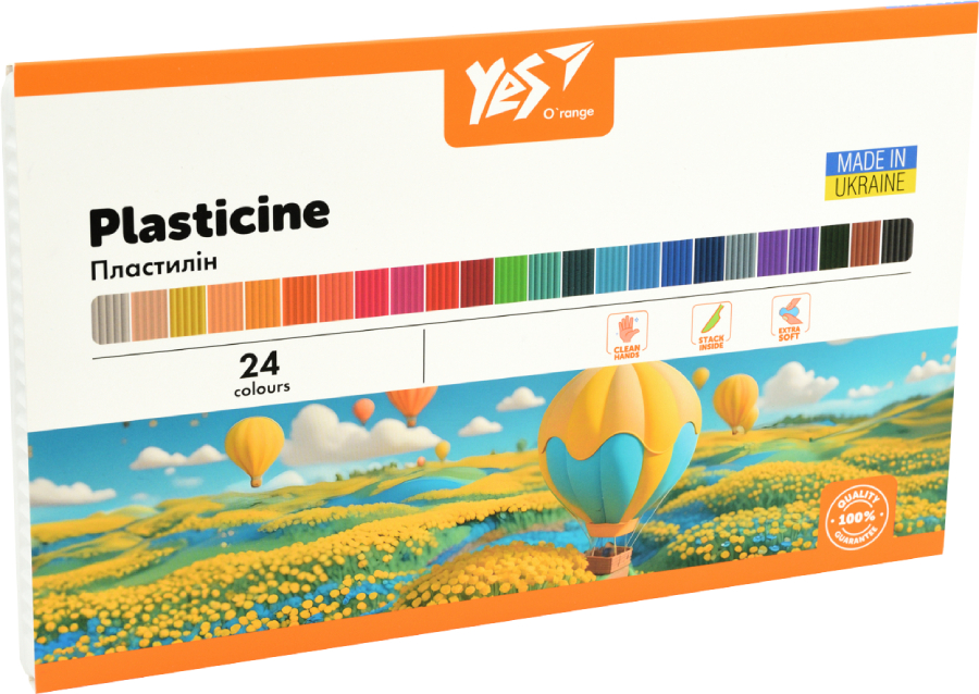 Пластилин классический YES Orange Line 24 цв. 480 г (540692) - Фото 1