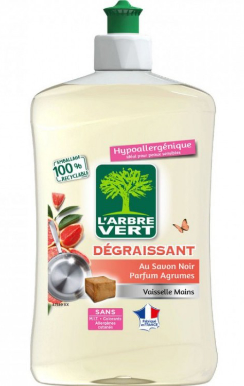 Купить Средство для ручного мытья посуды L'Arbre Vert Антижир 500 мл (3450601037030) - Фото 1 Средство для ручного мытья посуды L'Arbre Vert Антижир 500 мл (3450601037030) - Фото 1