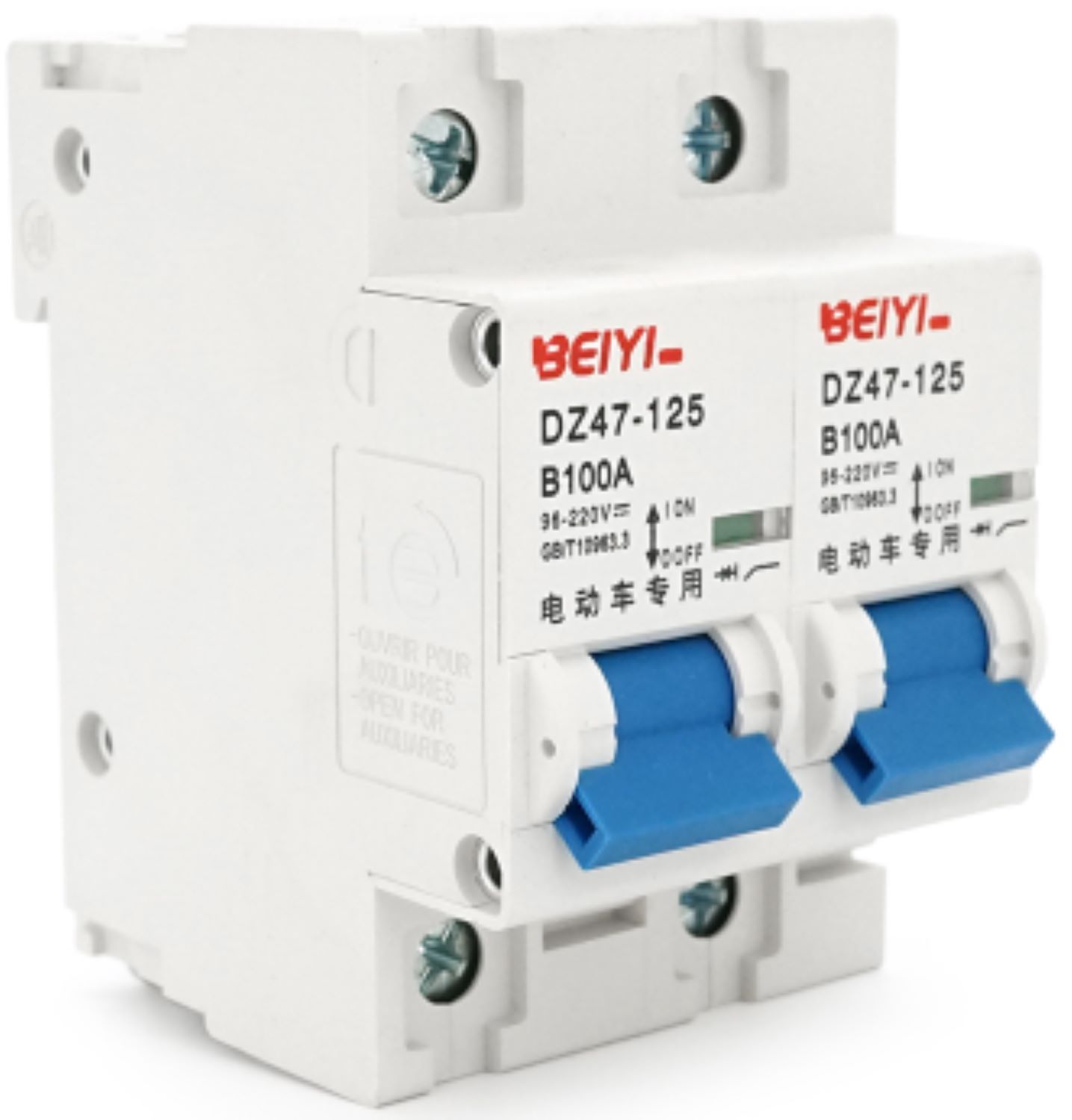 Релейный выключатель BEIYI YT-DZ47-125-2P-100A, B100A, 96-220V - Фото 1