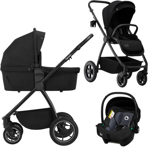 Коляска универсальная 3 в 1 Lionelo Meril Black Onyx - Фото 1