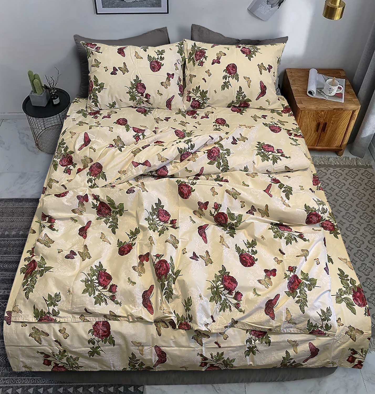 Комплект постельного белья Zastelli Bordo Gold 200х220 см молочный (40-0065) - Фото 1