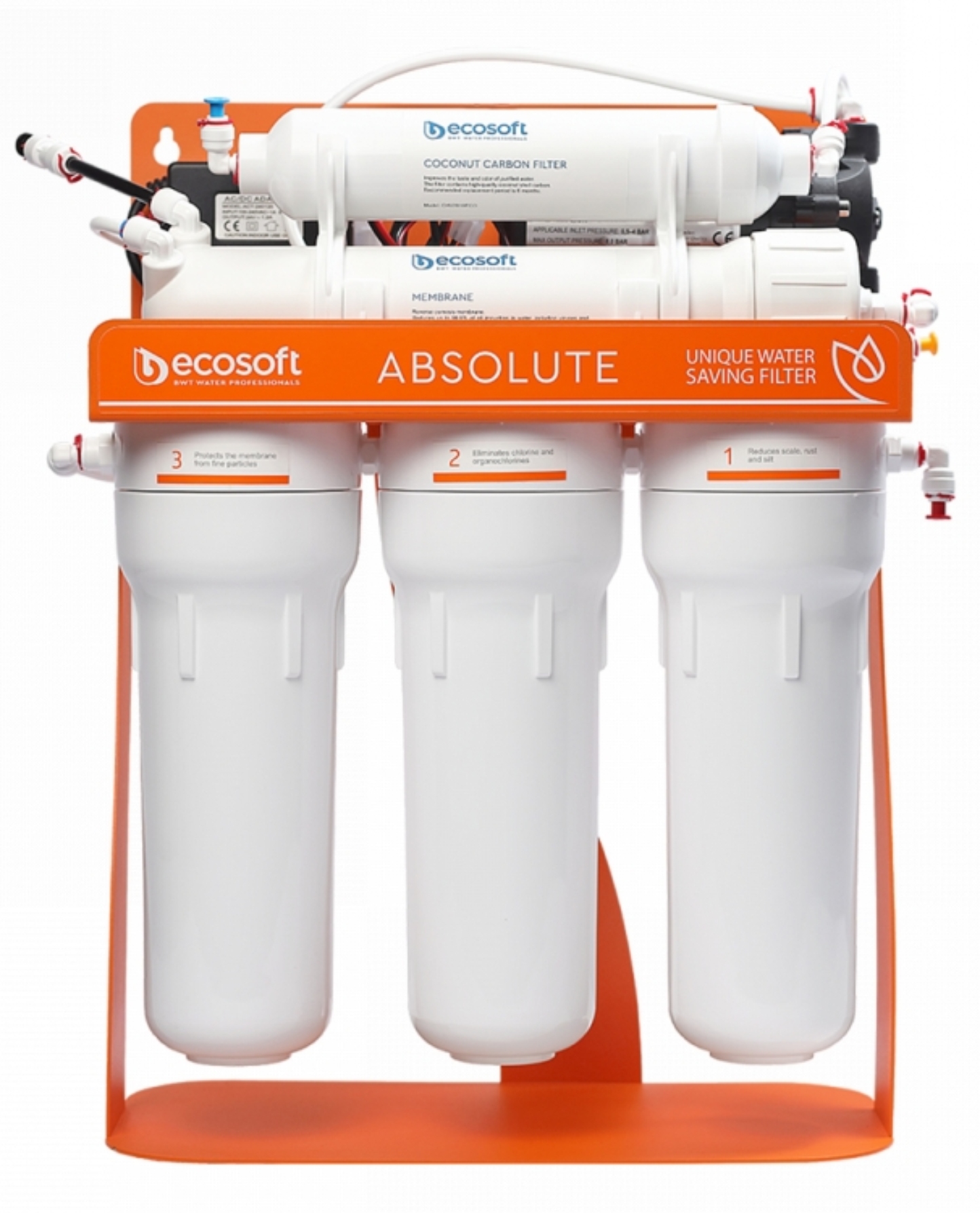 Система обратного осмоса Ecosoft Absolute с насосом на станине, мембрана 75gpd DuPont, дренаж 1:1 (MO575PSECO) - Фото 1