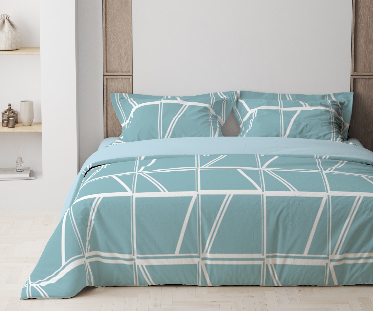 Комплект постельного белья ТЕП Happy Sleep Aqua Grid (2-03797_32624) - Фото 1
