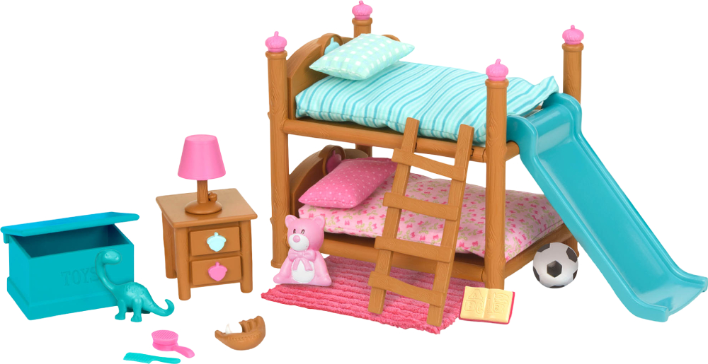 Коллекционные фигурки Li'l Woodzeez Игровой набор Двухъярусная кровать для детской комнаты (6169Z) - Фото 1