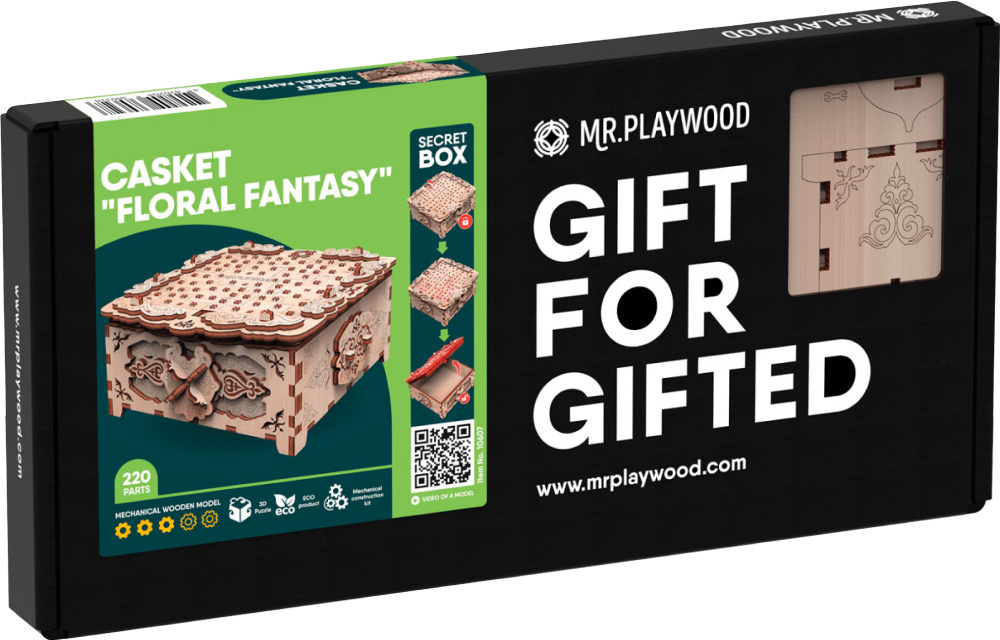 3D пазли Mr.Playwood Шкатулка Квіткова Фантазія (10607) - Фото 1