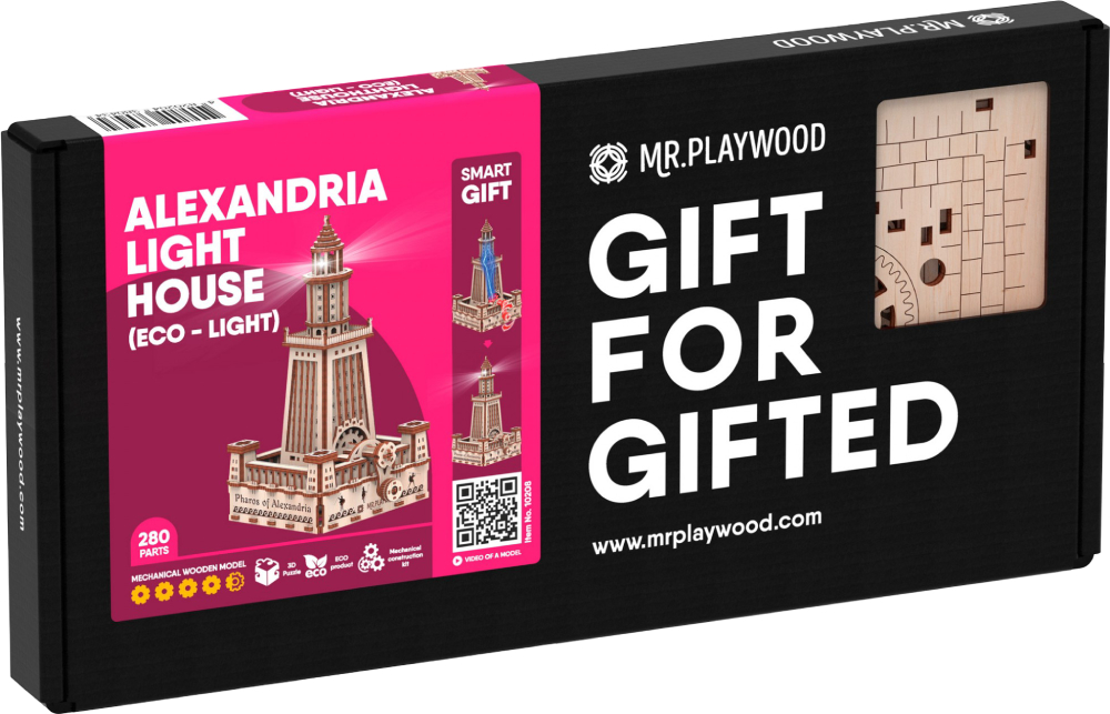 3D пазли Mr.Playwood Александрійський Маяк (Еко - лайт) механічний 280 ел. (10208) - Фото 1