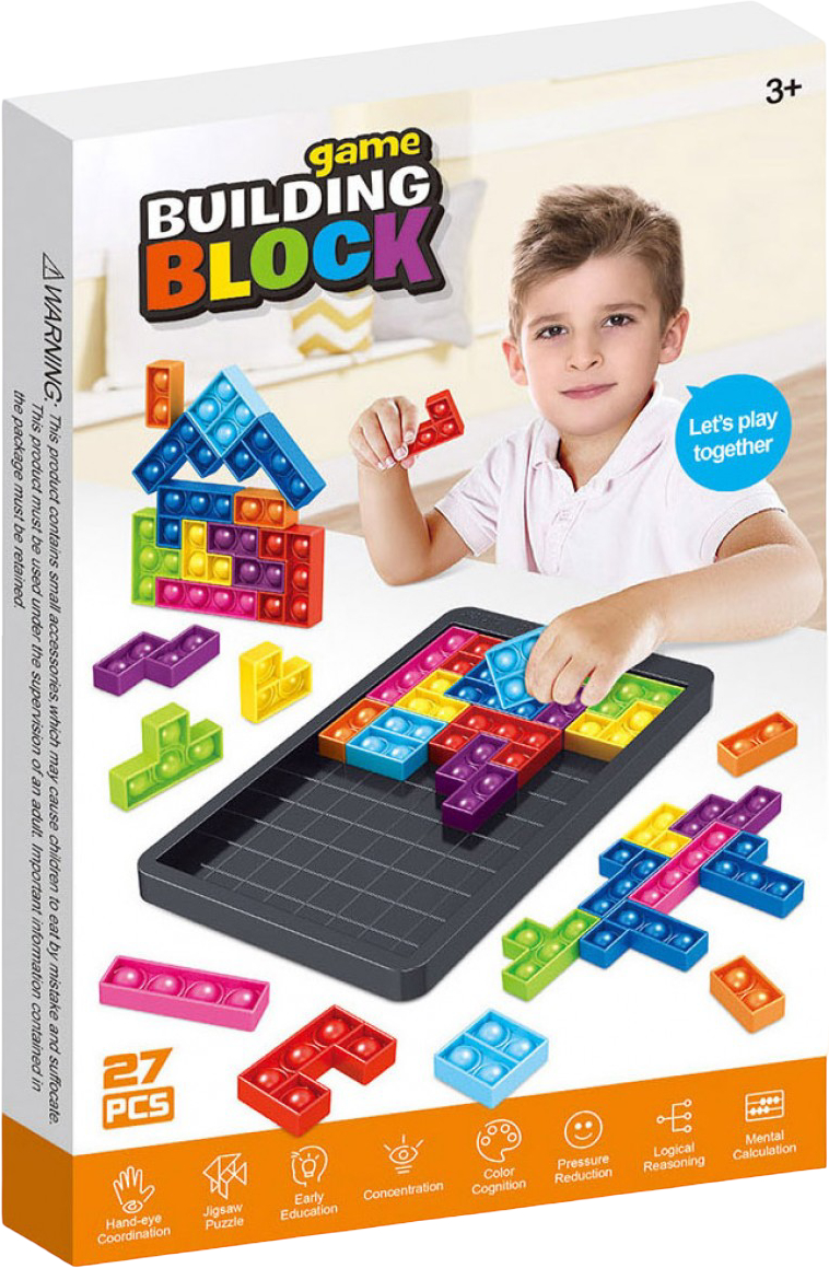 Настольная игра стратегическая (3-4 года) BUILDING BLOCK GAME тетрис – антистресс (BB-01) - Фото 1