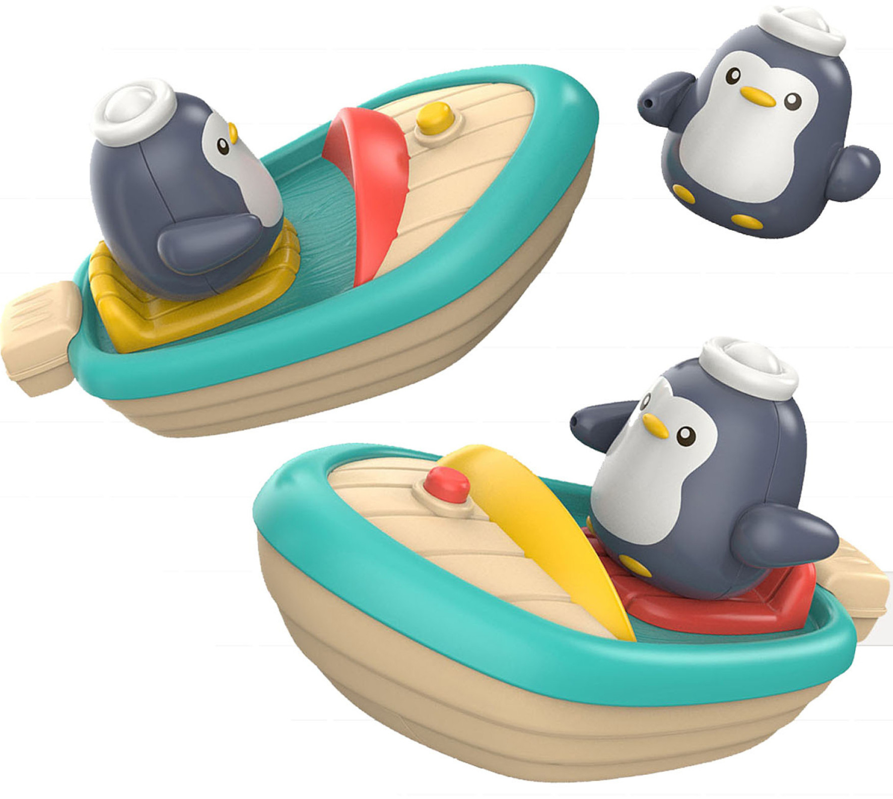 Игрушка для ванной MDS Лодка с пингвином в ассортименте (368-8A) - Фото 1