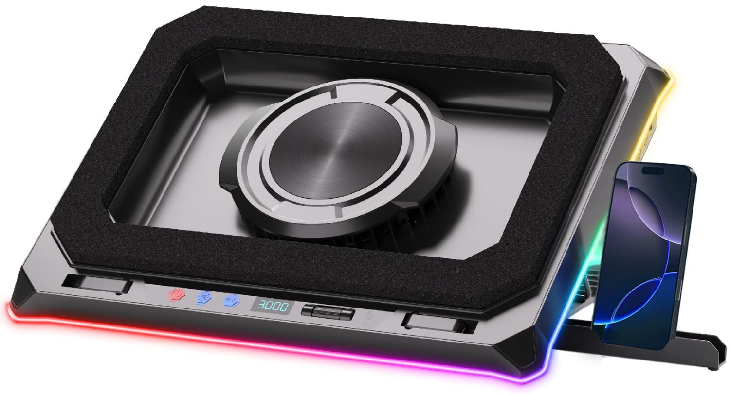 Підставка під ноутбук охолоджуюча Dyxon MEGAFREEZE 18 Gaming PRO RGB illumination Black (DXNMGFGP18B) - Фото 1