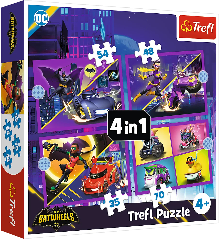 Пазлы (3-4 года) Trefl 4в1 Batwheels Встречайте Batwheels (46589) - Фото 1