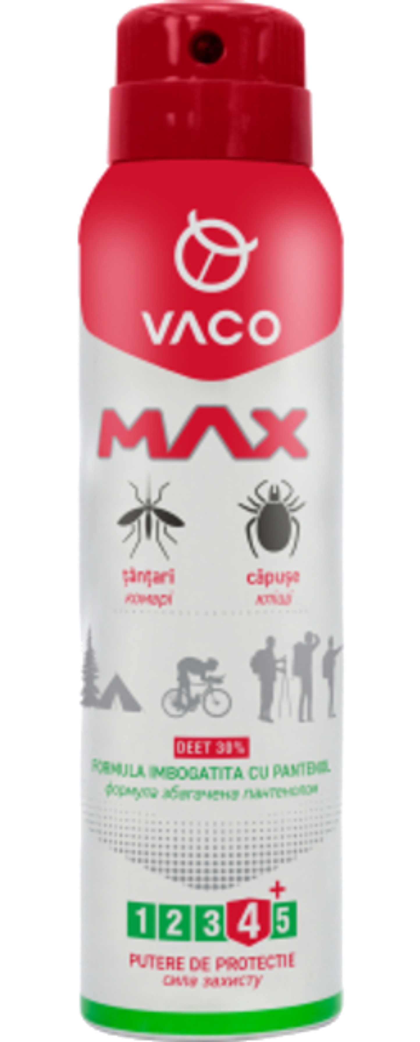 Спрей от насекомых VACO MAX от комаров, клещей и мошек DEET 30% с пант 100 мл (5901821952385) - Фото 1