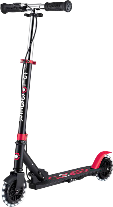 Двухколёсный самокат Globber FLOW ELEMENT JUNIOR LIGHTS Black/Red (729-102) - Фото 1