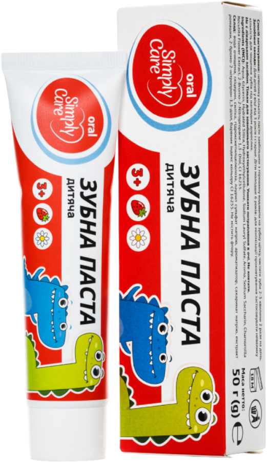 Зубна паста дитяча Simply Care 50 г (4820206213525) - Фото 1