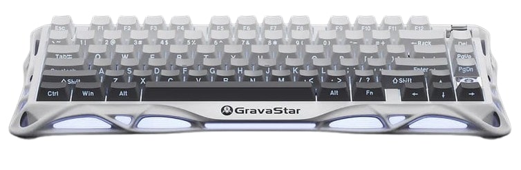 Клавиатура беспроводная игровая GravaStar Mercury K1 80keys Cheery Pink BT/WL/USB White (GSK1_GWHT) - Фото 1