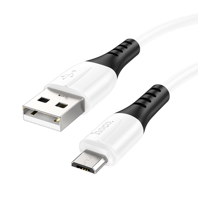 Кабель синхронізації даних HOCO X82 USB to Micro 2.4A, 1m White (6931474768568) - Фото 1