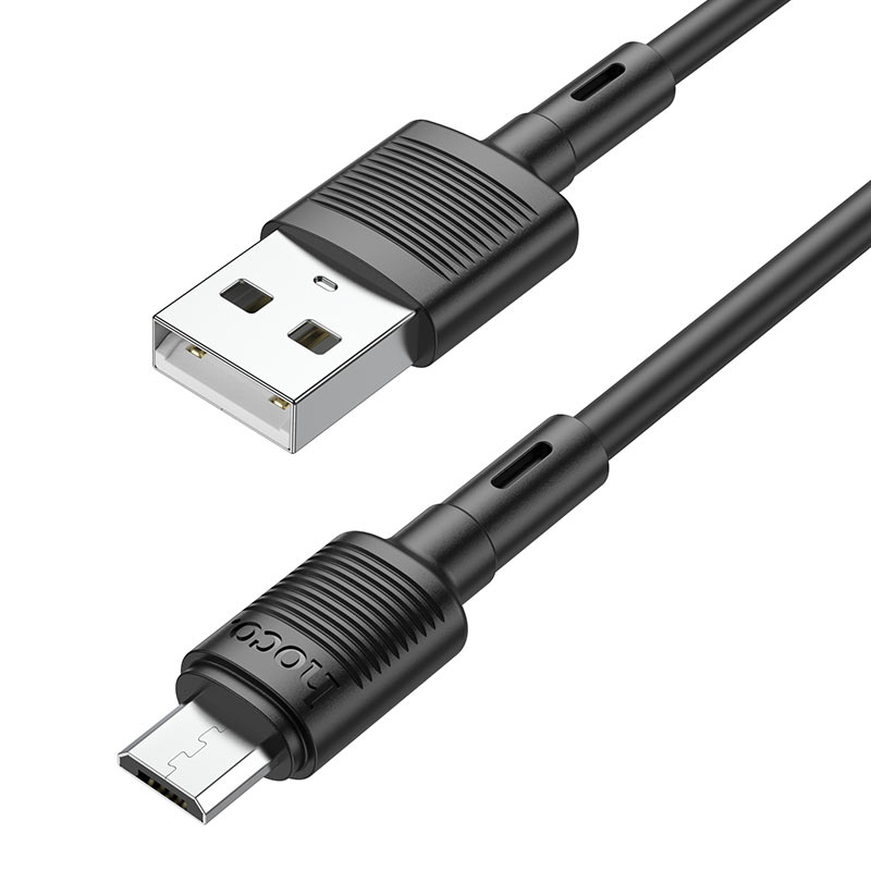 Кабель синхронизации данных HOCO X83 USB to Micro 2.4A, 1m Black (6931474770882) - Фото 1