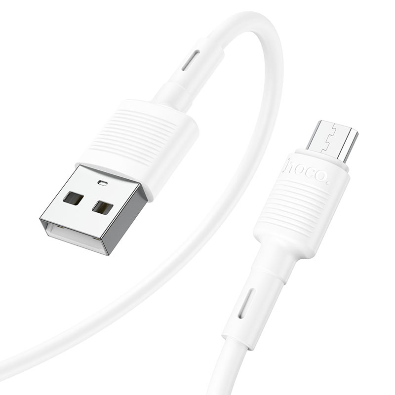 Кабель синхронизации данных HOCO X83 USB to Micro 2.4A, 1m White (6931474770899) - Фото 1