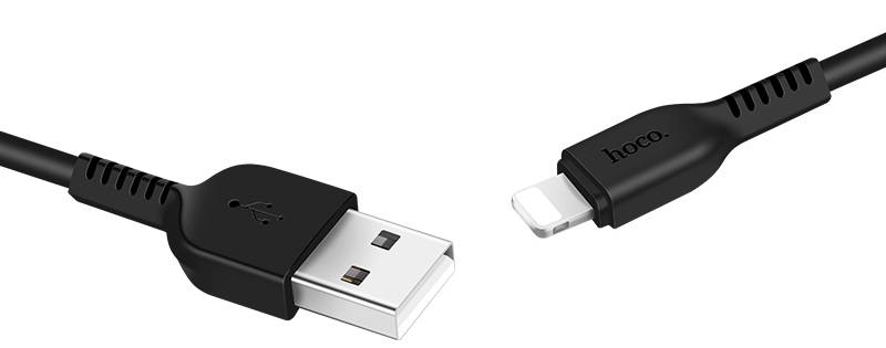 Кабель синхронізації даних HOCO X13 USB to iP 2.4A, 1m Black (6957531061144) - Фото 1