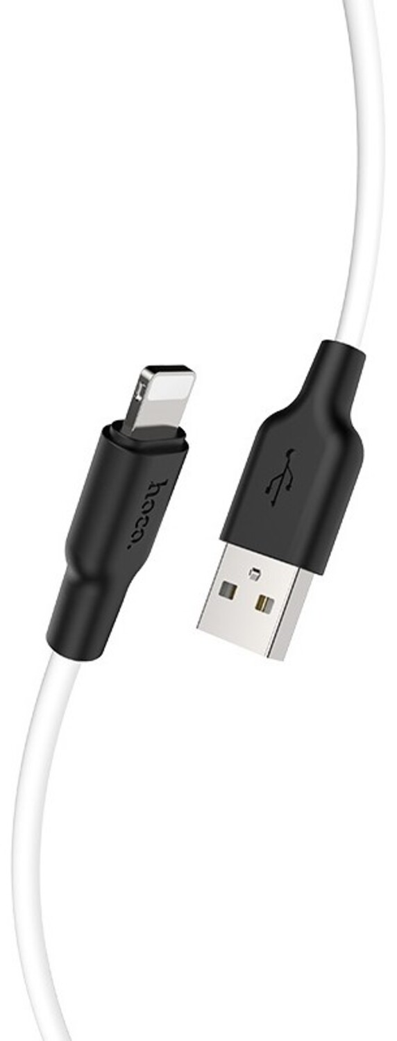 Кабель синхронізації даних HOCO X21 Plus USB to iP 2.4A, 2m Black+White (6931474713780) - Фото 1