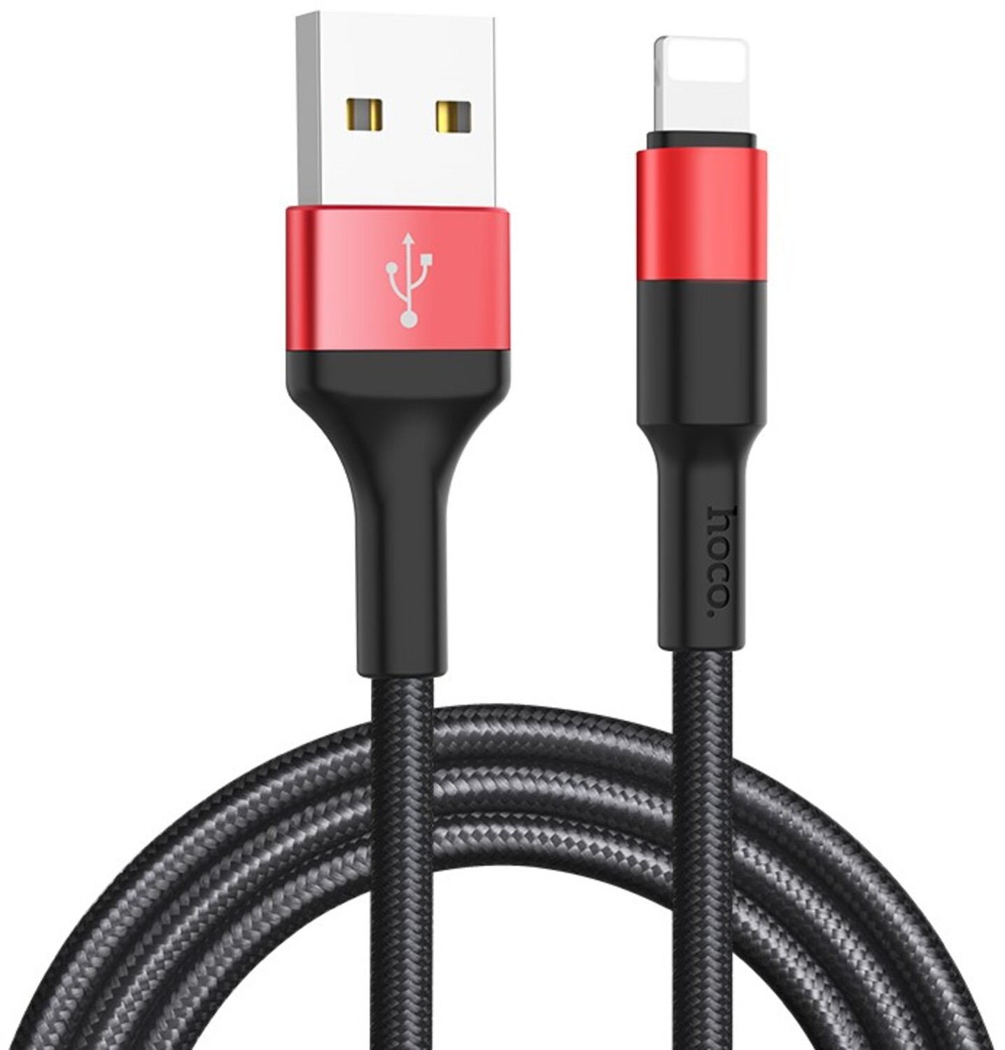 Кабель синхронізації даних HOCO X26 USB to iP 2A, 18W 1m Black+Red (6957531080190) - Фото 1