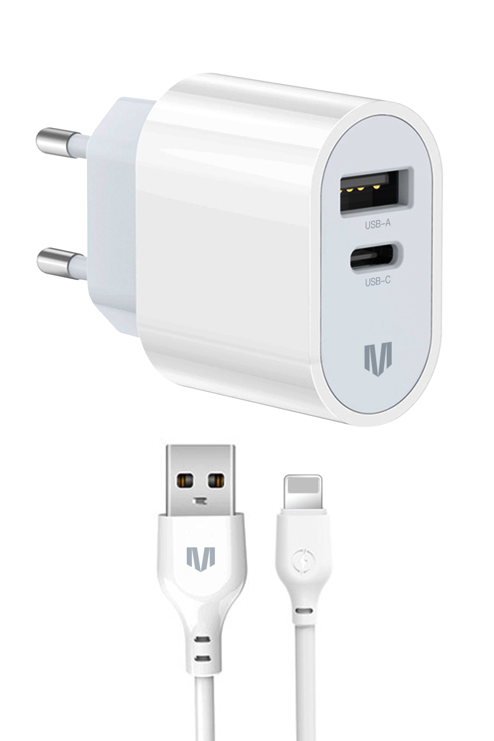 Сетевое зарядное устройство MadeInFuture MFS12 12W A+C+USB-A to Lightning White (MIF82823) - Фото 1