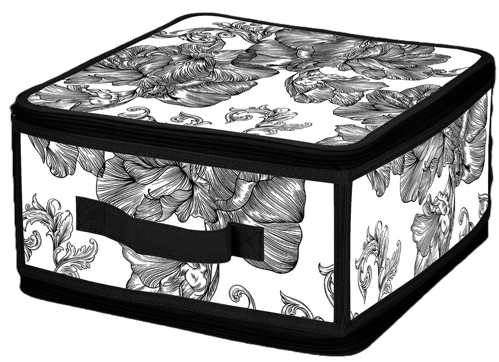 Короб для хранения Idea Home DB-24 прям. с/кр с/блеск Anthracite Flowers - Фото 1