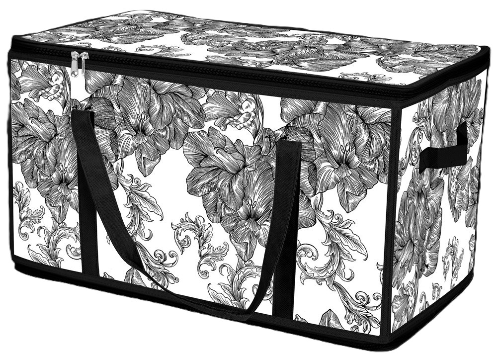 Короб для хранения Idea Home DB-28 прям. с/кр с/блеск Anthracite Flowers - Фото 1