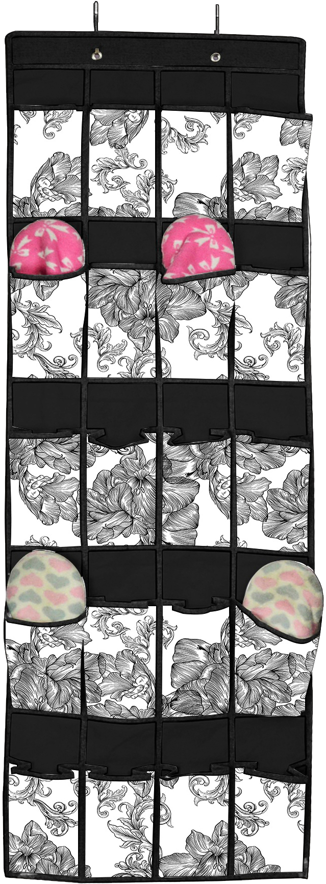 Органайзер для хранения Idea Home Anthracite Flowers 44x135 см (NP-132 ткань. 20ком. подвес. Anthracite Flowers) - Фото 1