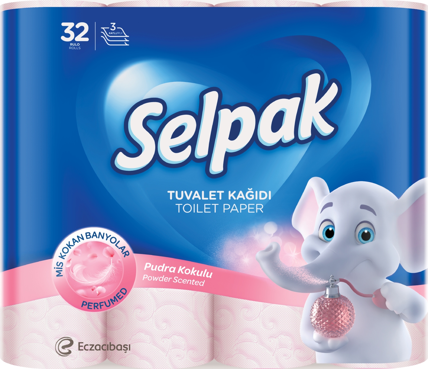 Туалетная бумага SELPAK целлюлозный с ароматом "Пудра", 3-х шар. - Фото 1