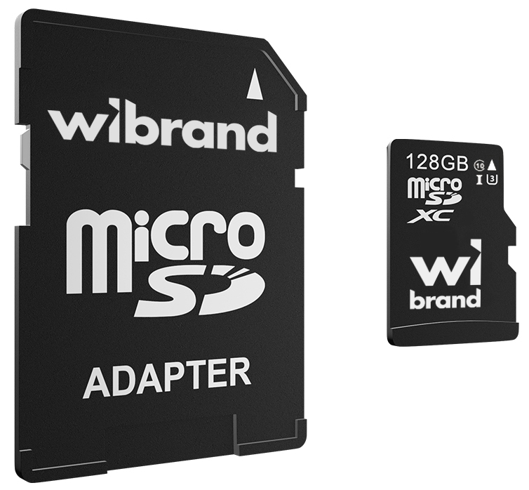 Карта памяти Wibrand 128Gb class 10 adapter SD (WICDHU3/128GB-A) - Фото 1