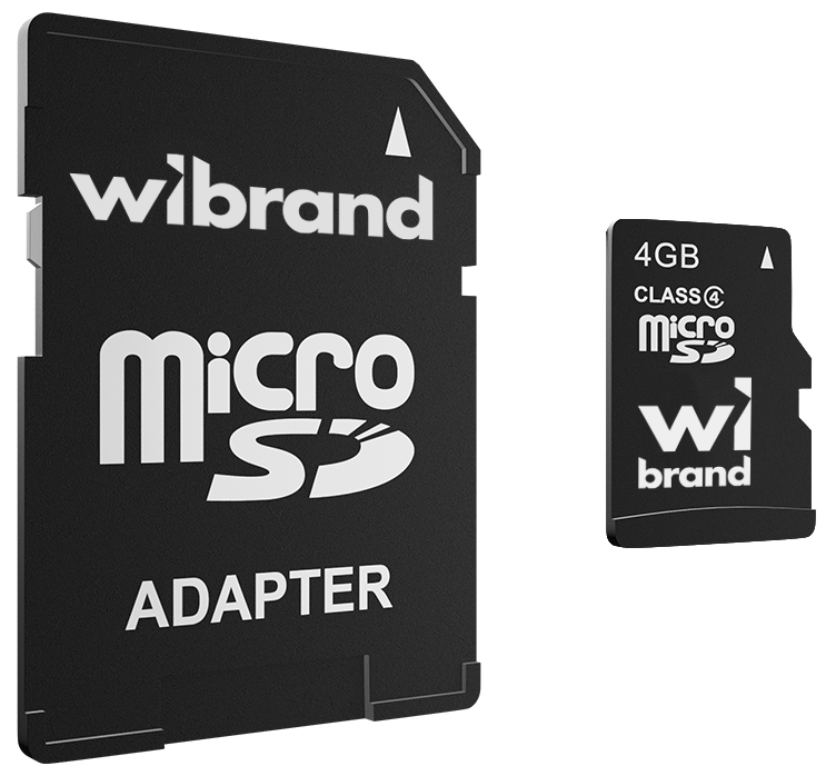 Карта памяти Wibrand 4Gb class 4 adapter SD (WICDC4/4GB-A) - Фото 1
