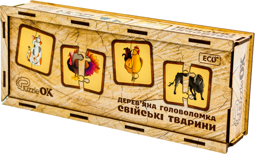 Настольная игра коннектор (до 2 лет) PuzzleOk Домашние животные (Puz-37351) - Фото 1