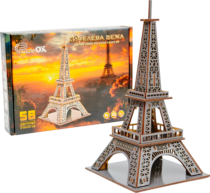 3D пазли PuzzleOk "Ейфелева Вежа" 58 дет. (Puz-00925) - Фото 1