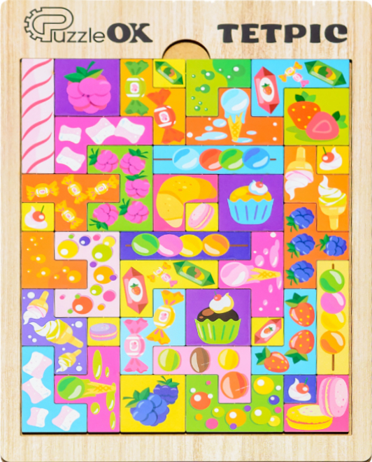 Головоломка из дерева PuzzleOk Развивающая деревянная игрушка "Тетрис Сладости" (Puz-22923) - Фото 1