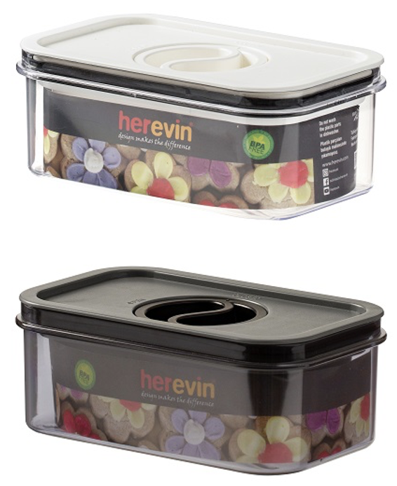 Ємність для зберігання Herevin Canister-Vacuum Lid-White-Black 0.6 л (161174-000) - Фото 1