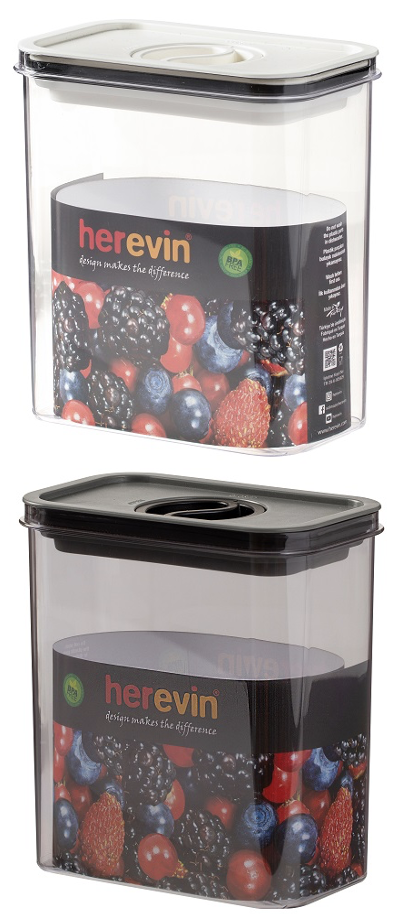 Ємність для зберігання Herevin Canister-Vacuum Lid-White-Black 1.8 л (161184-000) - Фото 1