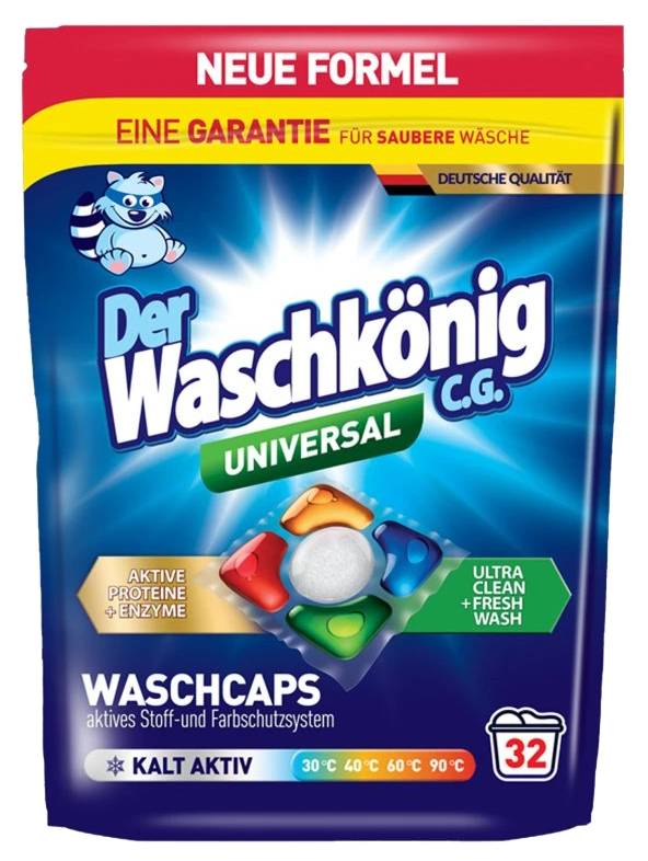 Капсули для прання Waschkonig UNIVERSAL 5в1 32 шт. (4260418935622) - Фото 1