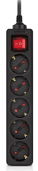 Сетевой фильтр REAL-EL RS-Protect M 10m Black (EL122300037) - Фото 1