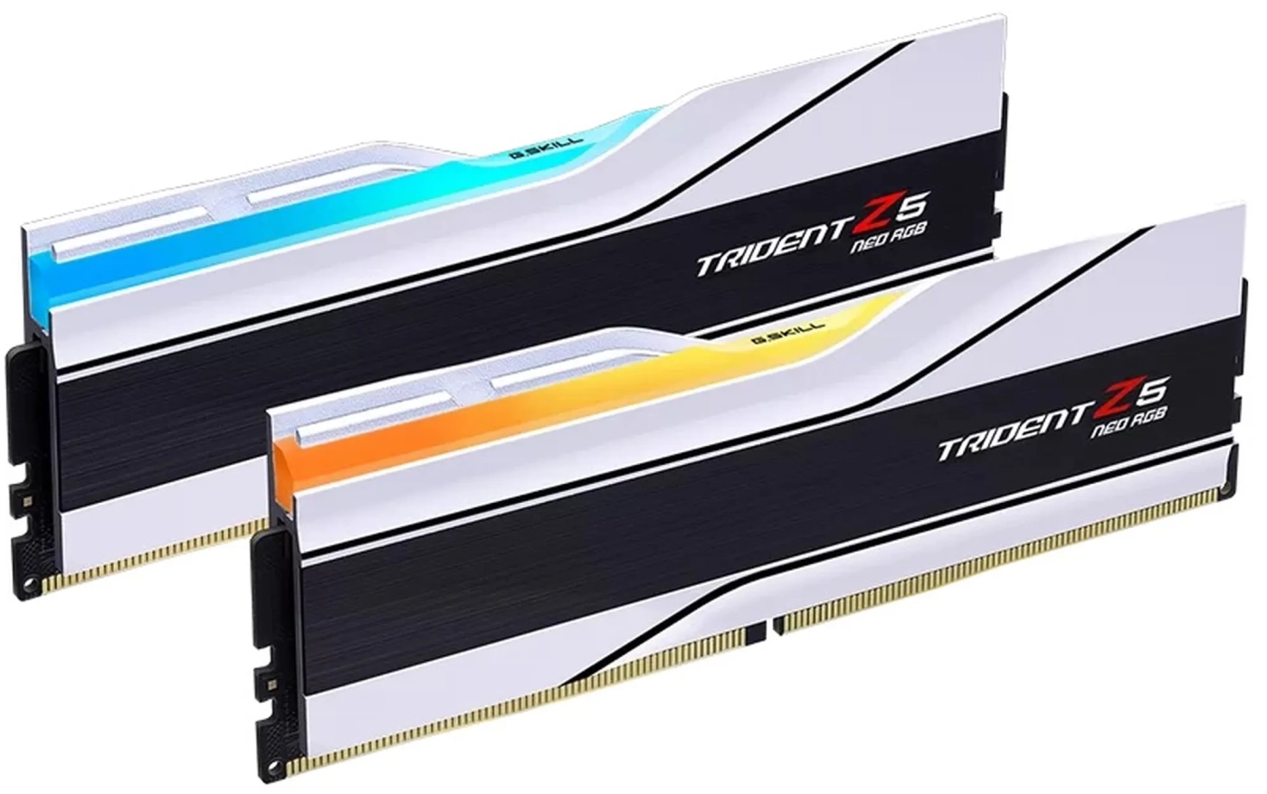 Память DDR G.Skill Trident Z5 Neo RGB White DDR5-6000 32GB (2x16GB) CL26-36-36-96 1.45V AMD EXPO (F5-6000J2636H16GX2-TZ5NRW) - Фото 1