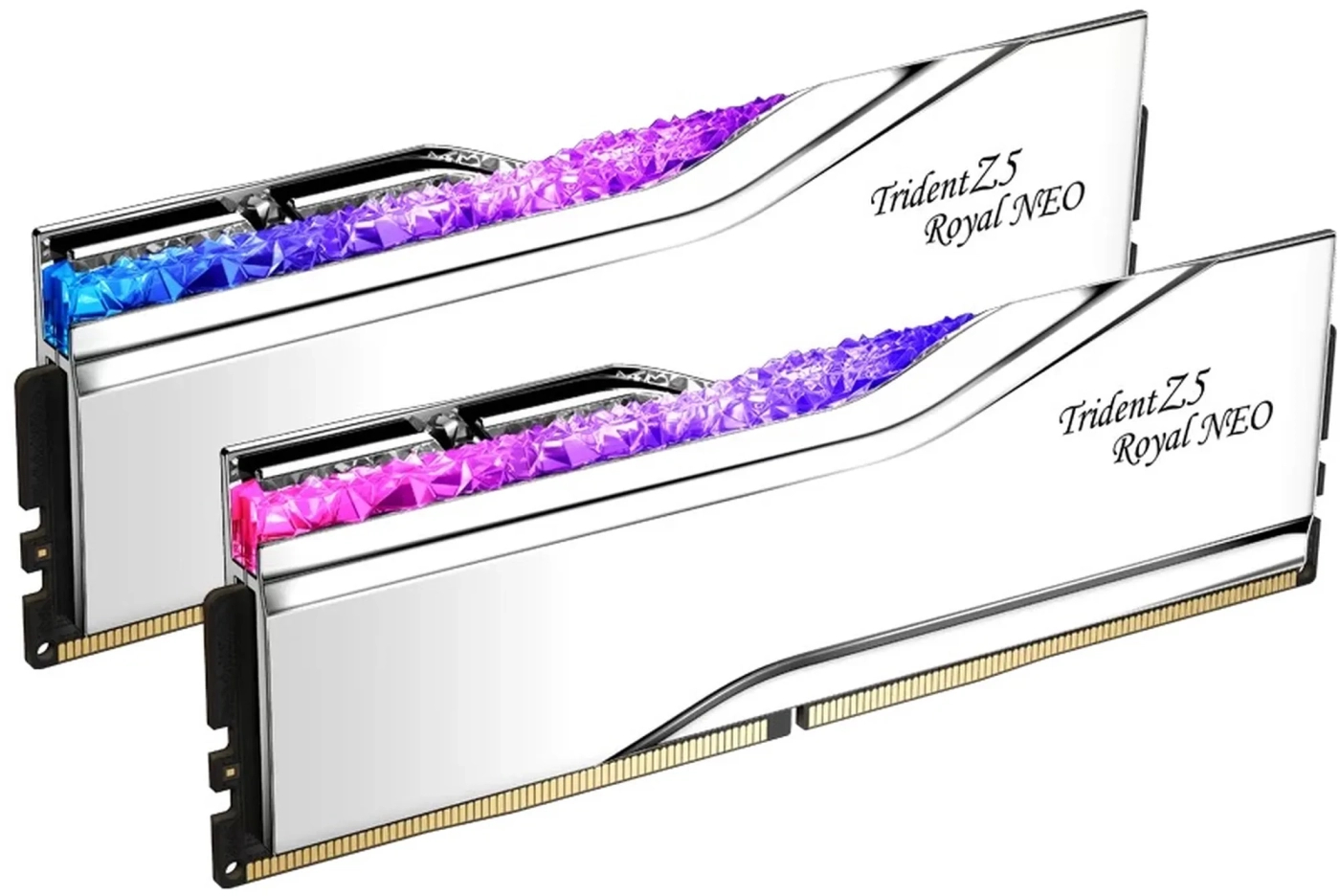 Память DDR G.Skill Trident Z5 Royal Neo Silver DDR5-6000 64GB (2x32GB) CL28-36-36-96 1.40V AMD EXPO (F5-6000J2836G32GX2-TR5NS) - Фото 1