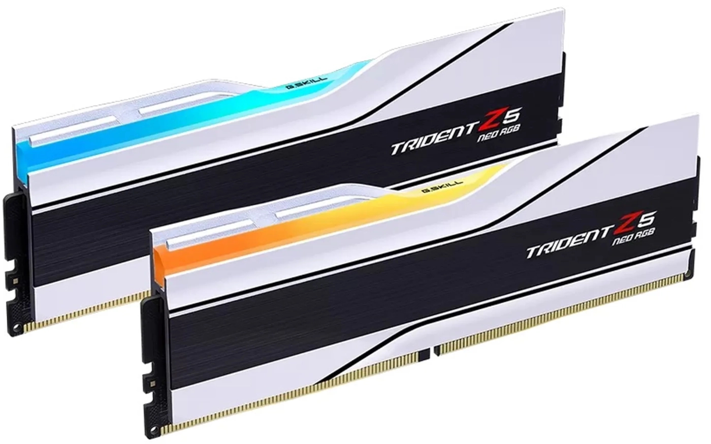 Память DDR G.Skill Trident Z5 Neo White RGB DDR5-8000 32GB (2x16GB)  CL38-48-48-128 1.45V AMD EXPO (F5-8000J3848H16GX2-TZ5NRW) - Фото 1