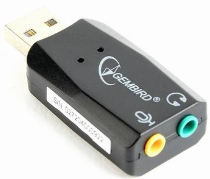 Звукова карта Gembird SC-USB2.0-01 Black - Фото 1
