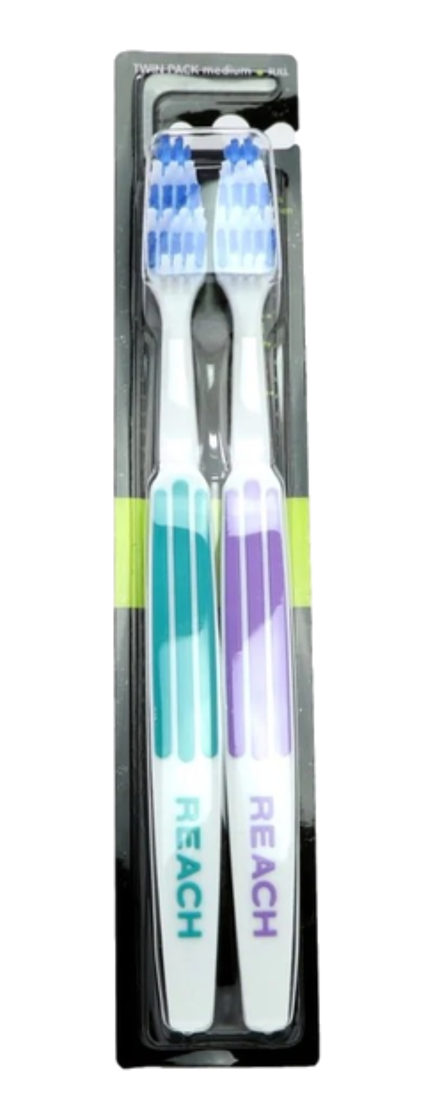 Купить Зубная щетка Reach Medium Twin Pack/ИНТЕРДЕНТАЛ Средняя бирюзово-сиреневая 2 шт. (4820019803388) - Фото 1 Зубная щетка Reach Medium Twin Pack/ИНТЕРДЕНТАЛ Средняя бирюзово-сиреневая 2 шт. (4820019803388) - Фото 1