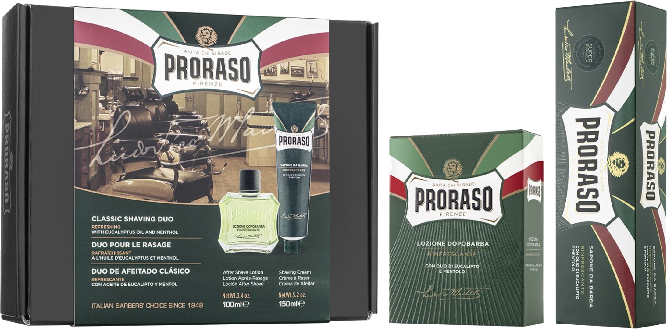 Подарунковий набір для догляду за обличчям Proraso Duo Pack Tube+Lotion Refreshing (8004395004751) - Фото 1