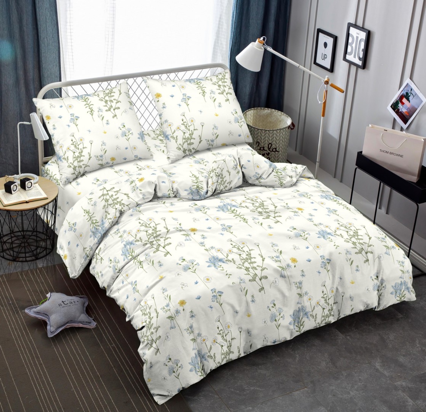 Комплект постельного белья Zastelli JH11459-9 Ромашковое поле 200х220 см разноцветный - Фото 1