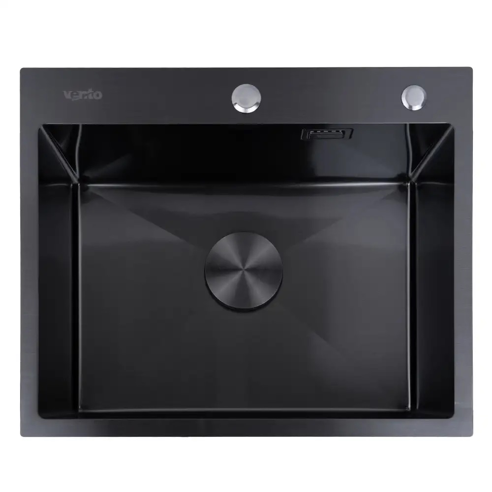 Мойка кухонная Ventolux HMKS 5848 PVD BK 3/0,8 - Фото 1